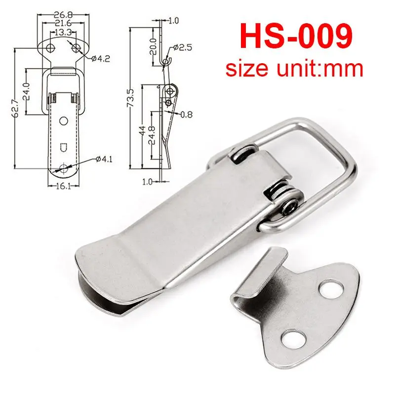Stainless Steel Duck Bill Box Lock, Heavy Duty Luggage Buckle Clip, Luggage Latch Lever Lock, Suitable for Box, Toolbox, Drawer, Cabinet & Chest 1