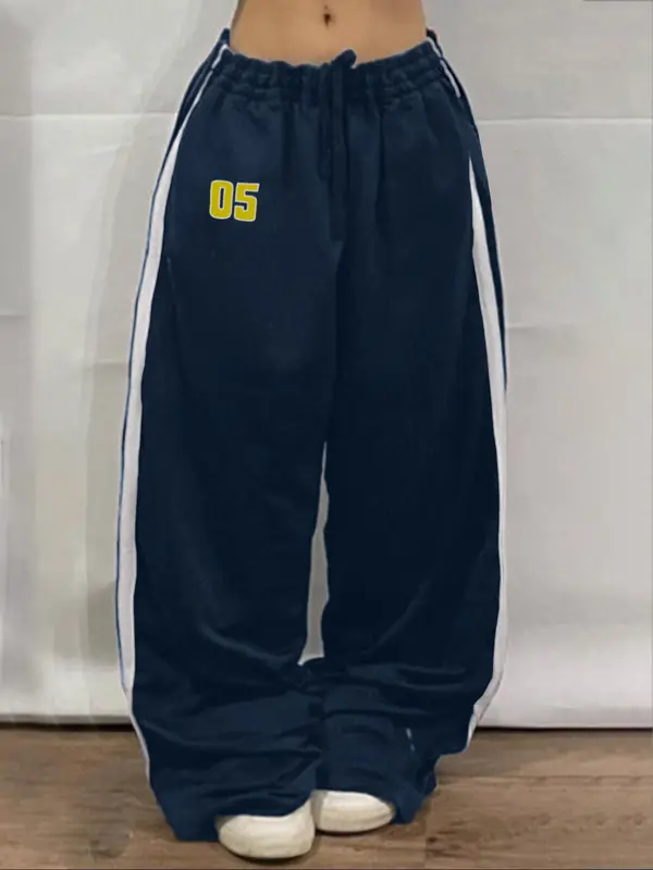 Women's Figure Print Side Stripes Pants, Casual Comfy Trousers for Daily Wear, Ladies Bottoms for All Seasons 6