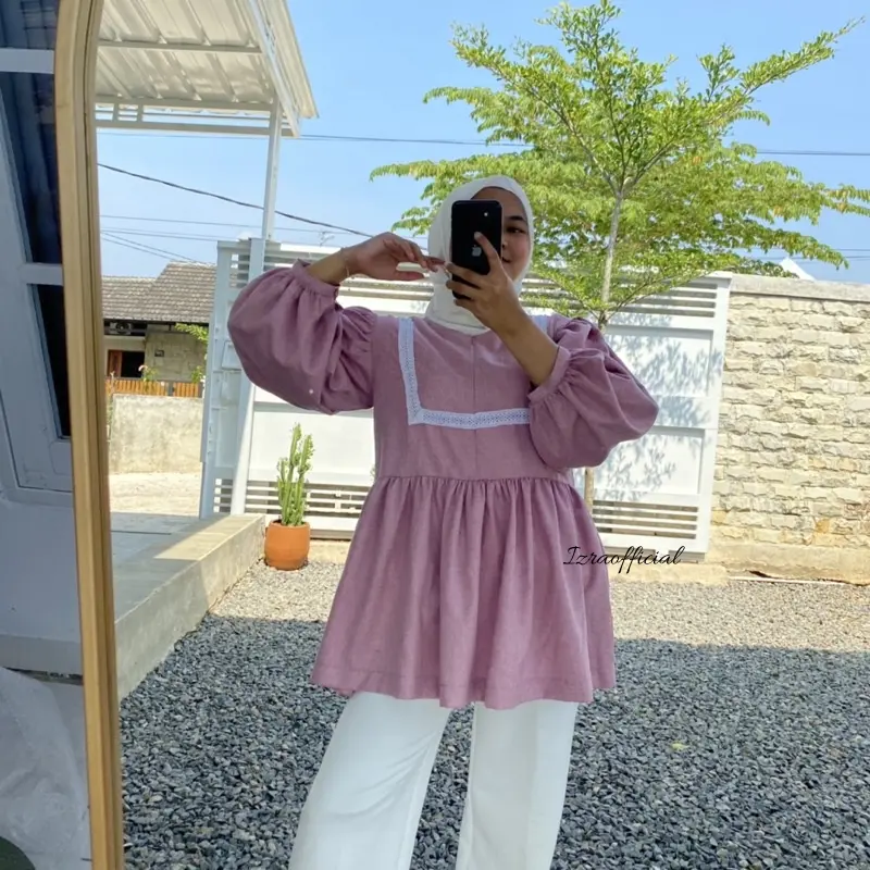 Blouse Lerry - atasan bahan katun - Size S M L XL XXL 3XL 5L - atasan wanita - korea style - atasan jumbo 2