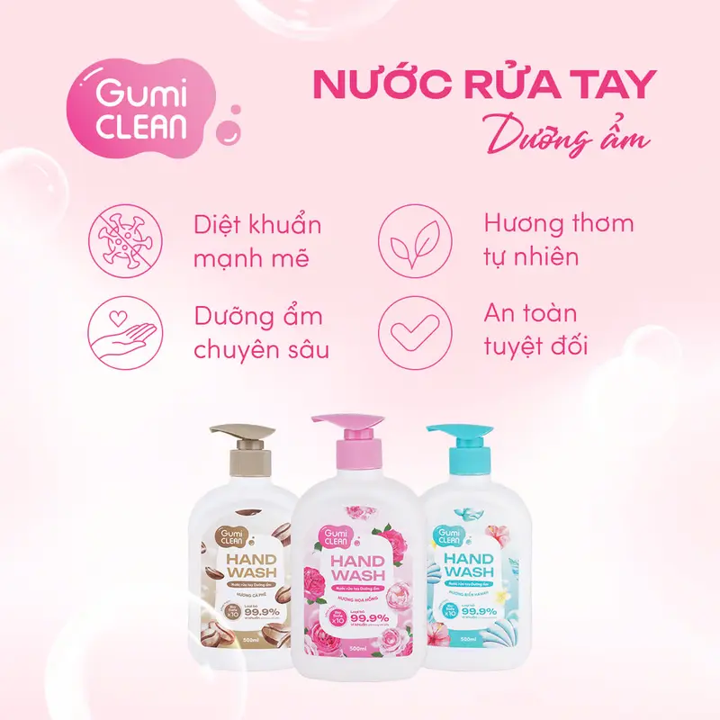 (Mall)(MUA 2 TẶNG 1) Nước Rửa Tay Gumi 500ML Bảo Vệ Khỏi 99.9% Vi Khuẩn Gây Bệnh Hỗ Trợ Cùng Đề Kháng Da Tự Nhiên 5