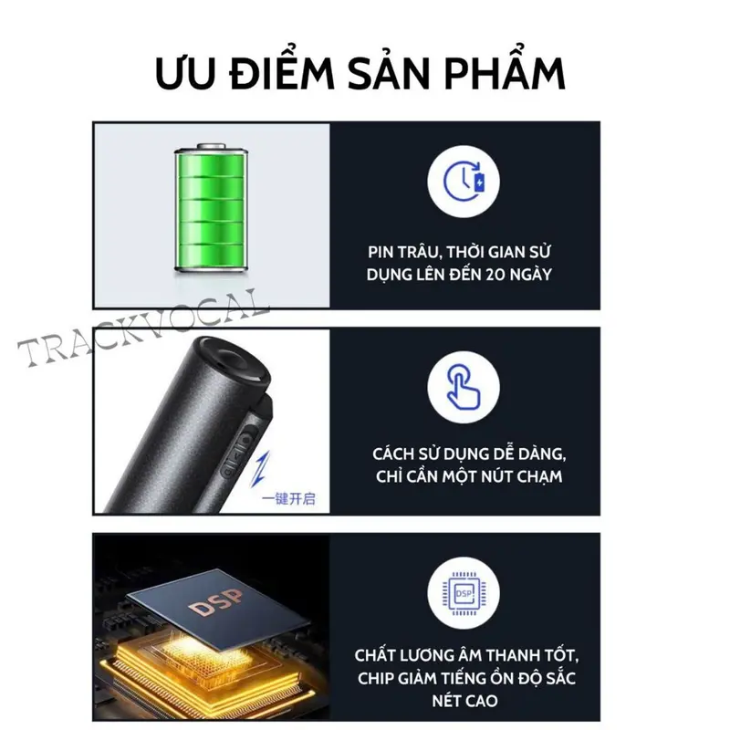 Máy ghi âm mini chuyên nghiệp siêu lọc âm A70S pin 20-25 ngày Máy thu âm giọng nói siêu nhỏ gọn, Bảo hành 12 tháng 2