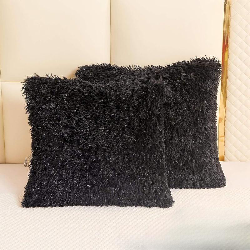 Fluffy black pillows best sale