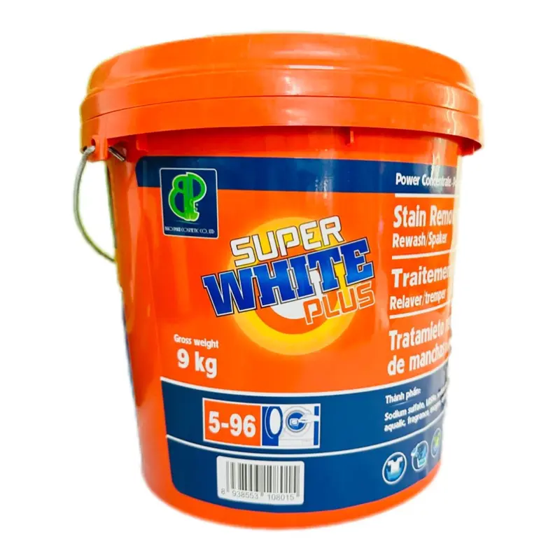 Tặng 1 Bộ Đũa Ăn) Bột Giặt Super White Hương Thơm Xô 9kg Làm Sạch Quần Áo 0