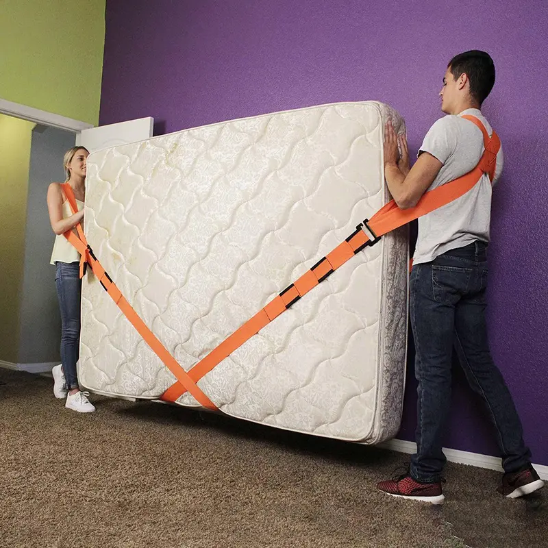 Portable Moving Straps, Moving Straps with 2 Auxiliary Belt & 4 Buckles, Multifunctional Moving Tool for Home Office 5