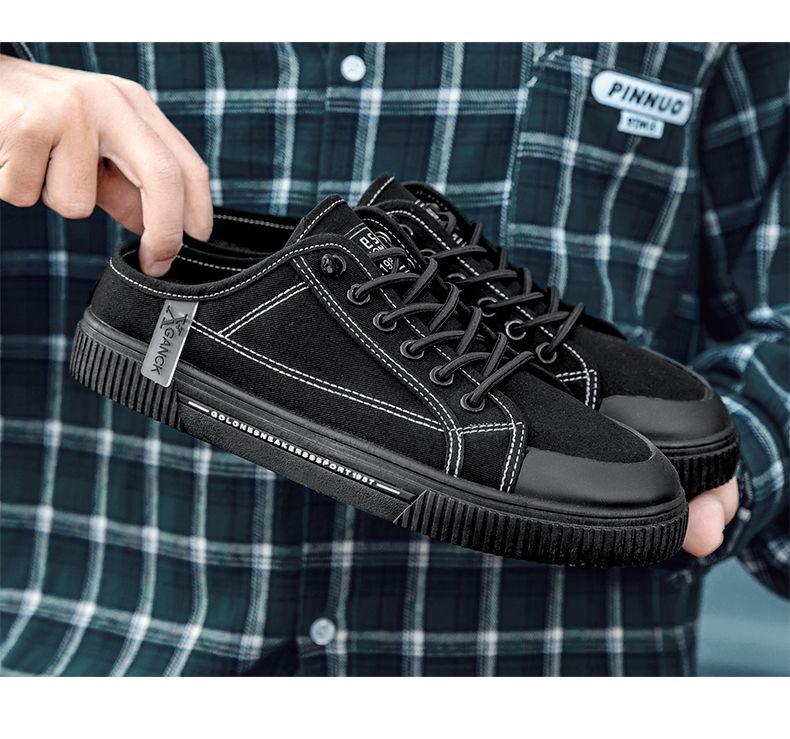 Product Introduction of 2025 [628 Positive Reviews] [Factory Direct Sale] Men's Canvas Shoes Summer No Heel Board Shoes Casual Half Slippers Trendy Shoes Lazy One-Step Men's Shoes 9