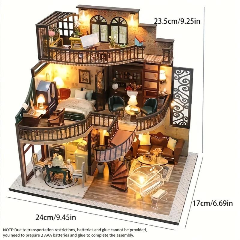 3D DIY Miniature House Model Kit (1 Set), DIY Handmade Dollhouse Kit with Furniture, Assembly Model House, Perfect Gift, Birthday Gifts Ideas, Gift for Her, Girl's Gift 1