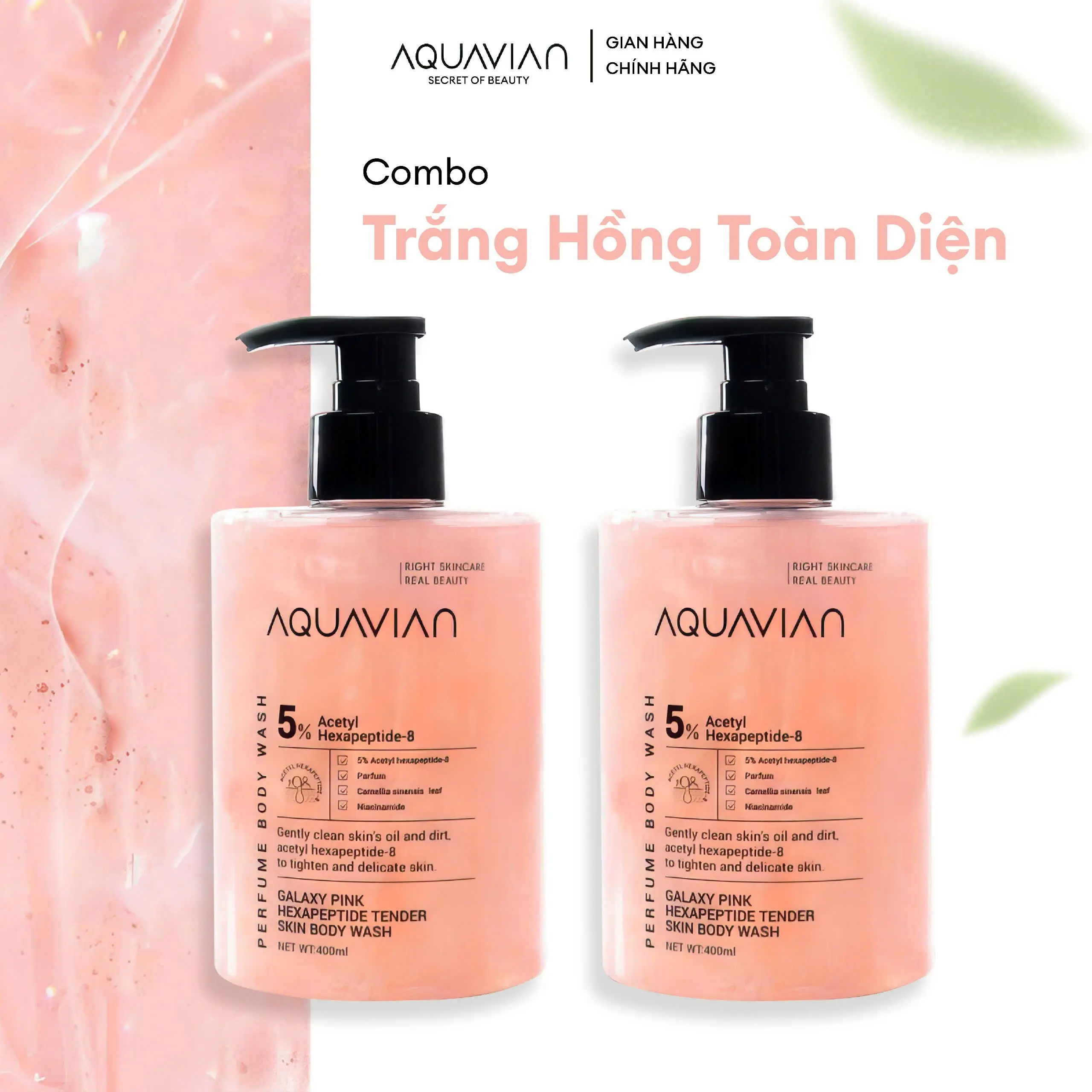 COMBO 2 SỮA TẮM NƯỚC HOA] GALAXY PINK Nước Hoa 400ml Duy Trì Da Ẩm Mịn, Trắng Hồng Toàn Diện