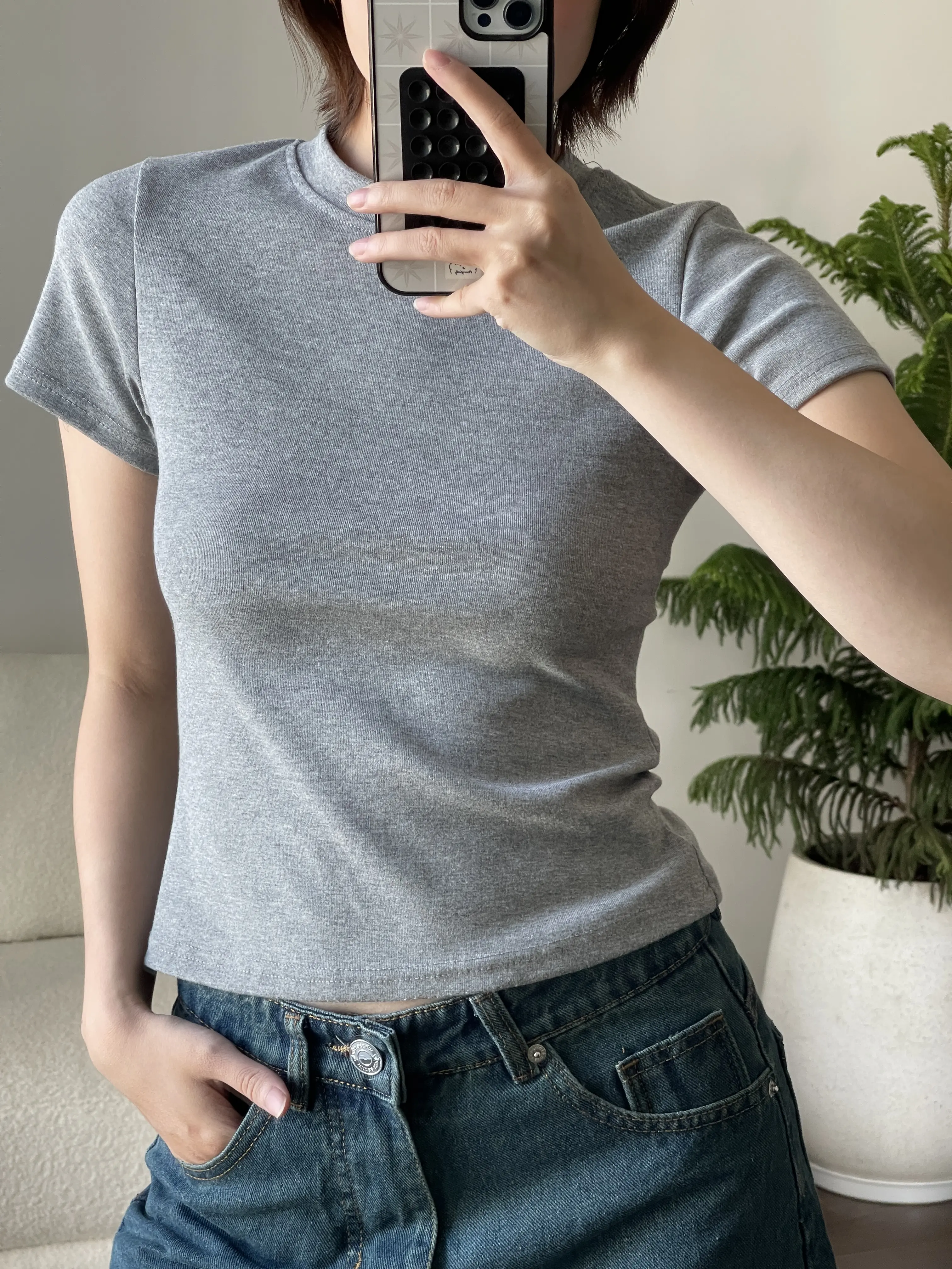 KeithHouse AT08 - Áo thun nữ babytee basic trơn ôm body chất thun cotton