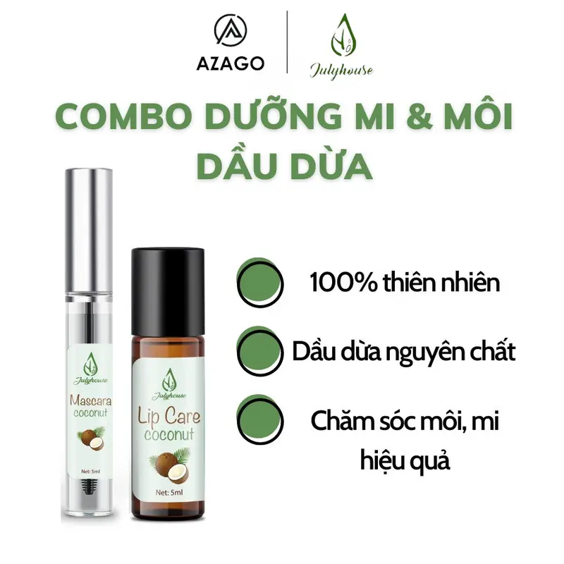 Mascara dưỡng mi giữ ẩm, dài mi từ dầu dừa nguyên chất 5ml JULYHOUSE - AZAGO 3