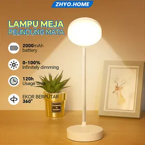 Lampu belajar tricolour sentuh 3 warna tempat pulpen Baca Meja Kerja Duduk 2000mAh Lampu Tidur Wireless Lampu