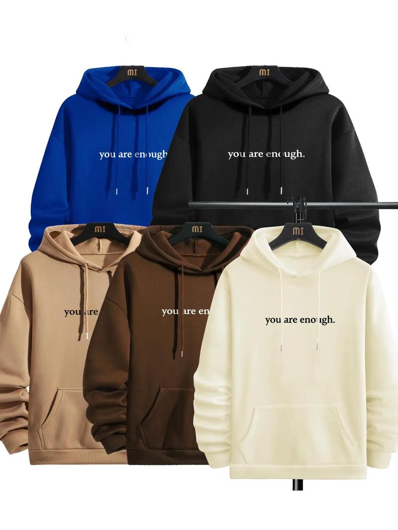 Product Introduction of Men's Letter Print Pocket Drawstring Graphic Hoodie, Casual Soft Drop Shoulder Long Sleeves Hooded Sweatshirt Pullover Tops, Spring Fall Menswear, Graphic Hoodies, Y2k Clothing 11