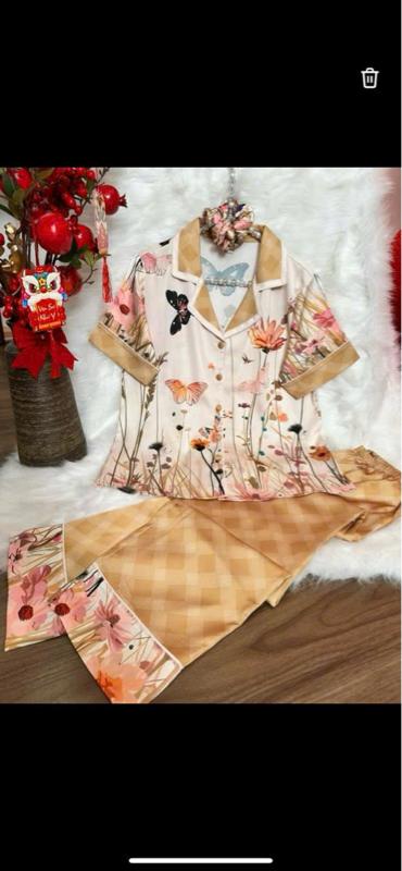 Product Introduction of Pizama Lụa Latin Tơ Tằm Loại 1 Chất Liệu Mềm Mịn Mát Cho Nữ - Quần Ngủ, Áo, Nhung, Women Voi Kem 6