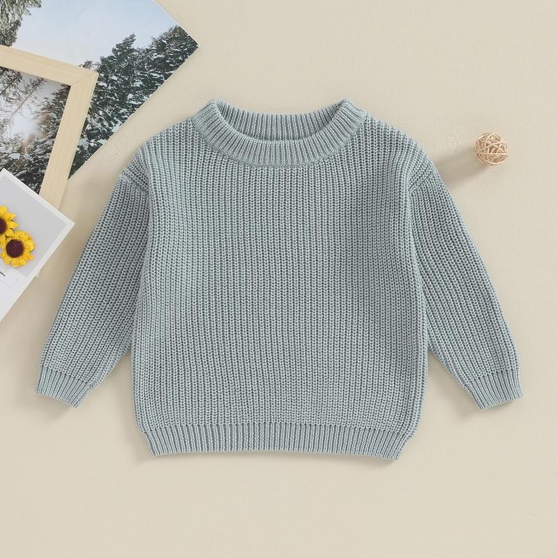 Product Introduction of Toddler Baby Autumn Sweater, Solid Color Knit Long Sleeve Round Neck Knitwear Pullover Winter Sweatshirt 43
