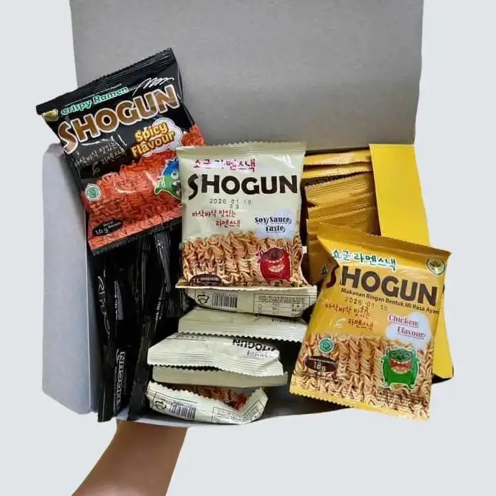Mì tôm trẻ em snack ăn liền hàn quốc Shogun làm từ khoai tây thơm ngon hộp 30 gói mix 3 vị