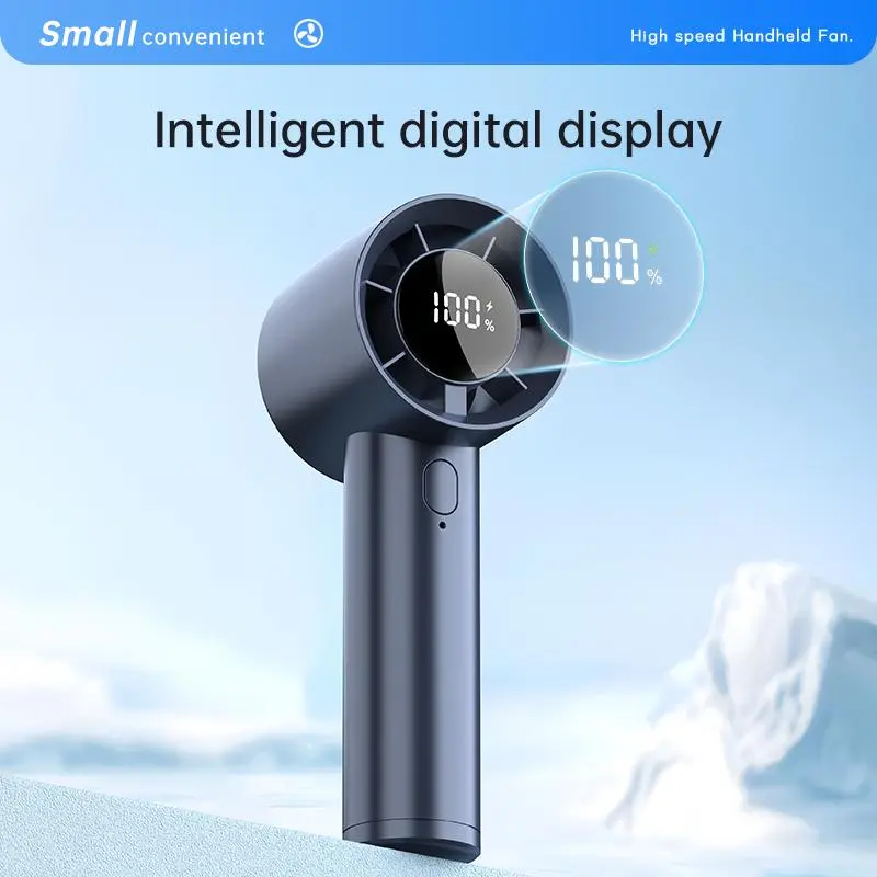 Portable Handheld Fan, 100 Speed Wind Control Rechargeable Fan with Digital Display, Suitable for Indoor and Outdoor Use, Summer Must-have 4