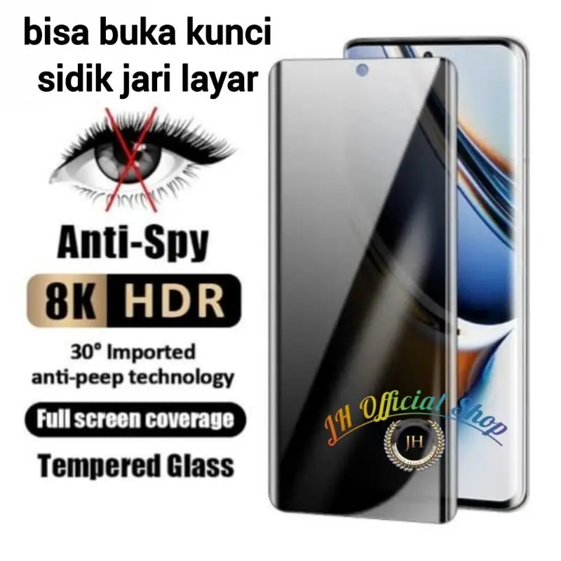 anti gores kaca SPY lengkung inFinix Note 40s 40 Pro 4G 5G tempered glass curved uv anti intip privacy 6