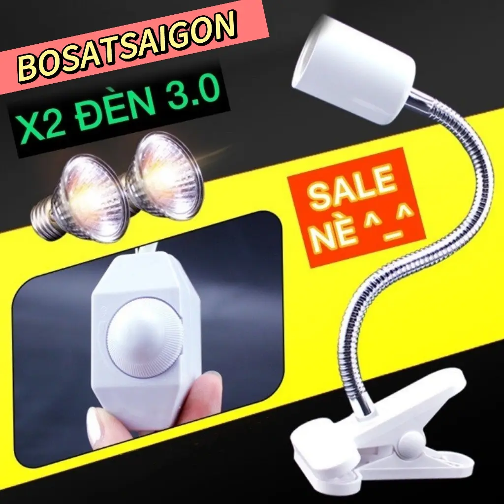 COMBO: 1 KẸP ĐÈN + 2 BÓNG ĐÈN SƯỞI 3.0. Sưởi ấm Pet, Rùa, Chó con, Mèo con, Chim, Vẹt, Bò sát, gà...
