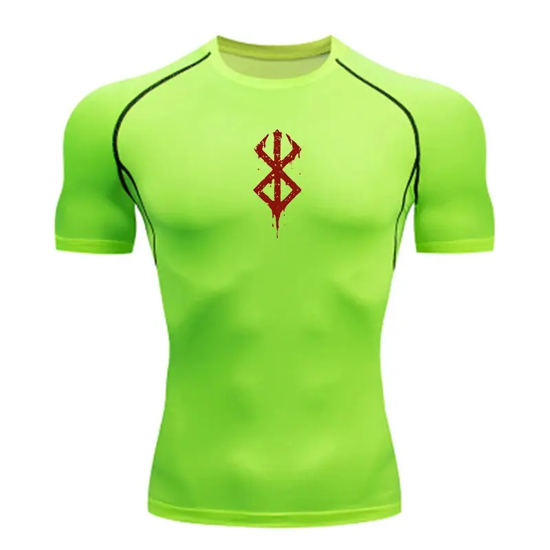 Summer Sports Tops Quick Dry Men's Compression Shirt Short Sleeve Second Skin Gym Workout Short Fitness Running T-Shirt Men Wear 4