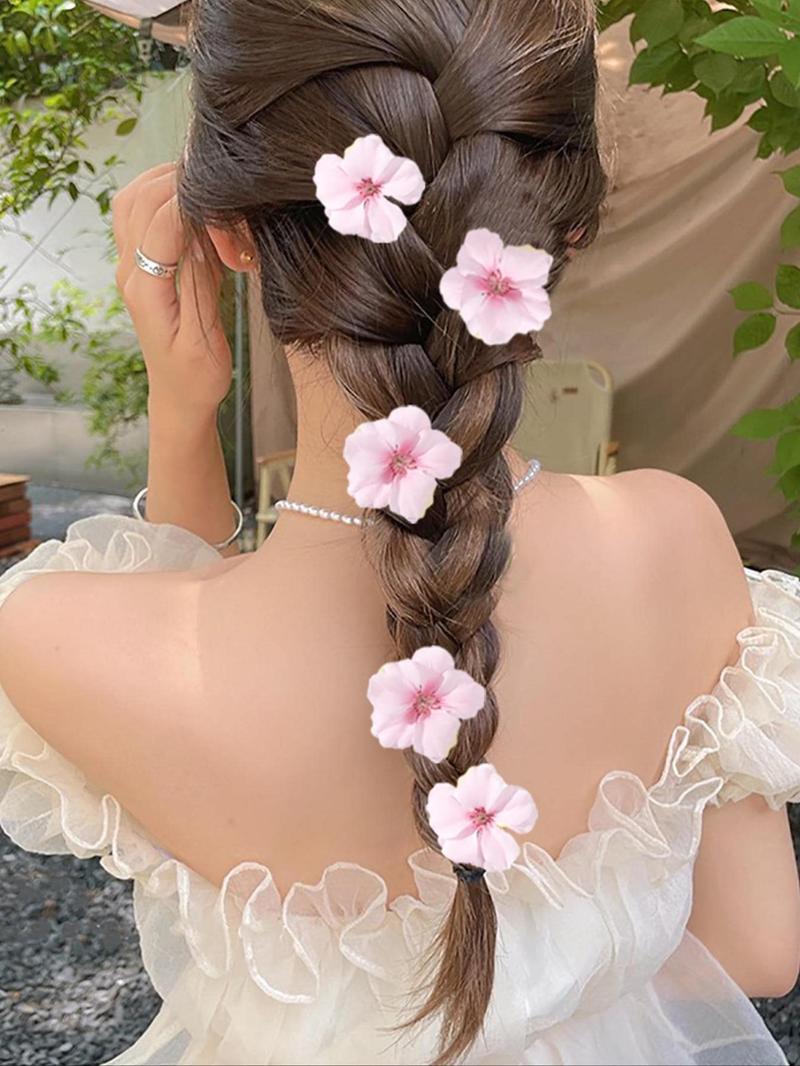 Product Introduction of Cute Flower Decor Hair Clip, Boho Style Hair Accessories for Women & Girls, Minimalist Headwear Suitable for Any Hairstyle 0