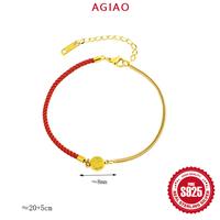 Gambar AGIAO Gelang Kaki Tali Merah Titanium Steel Tidak Pudar Lucky Double-Sided 3D Small Fortune Pendant Untuk Wanita - Emas, 20+5cm dari A.GIAO.ID Kab. Gresik 3 Tokopedia