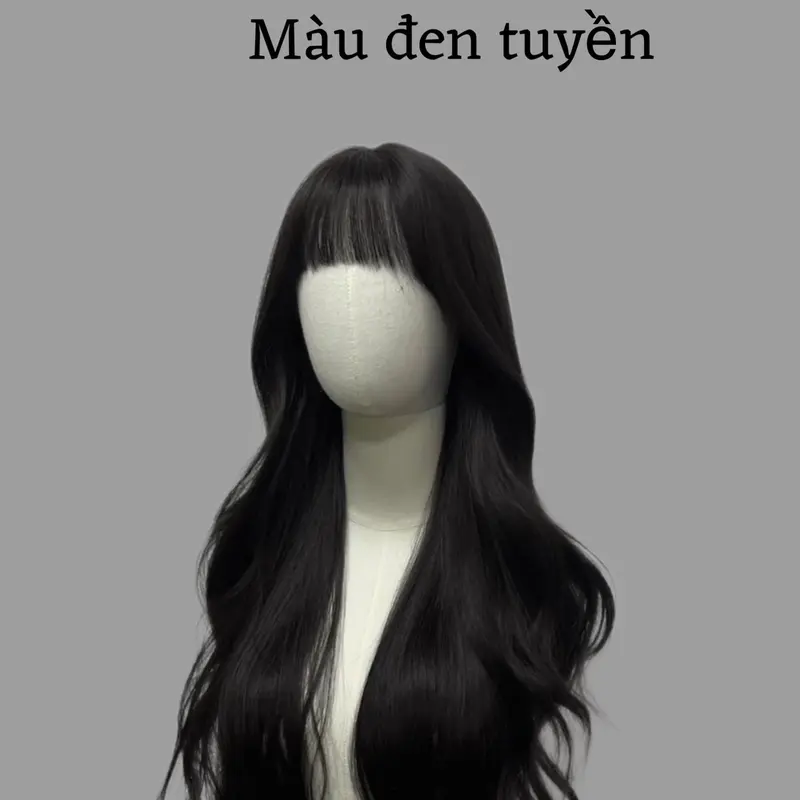 Tóc giả nữ nguyên đầu xoăn lơi 65cm ngôi ziczac ( tặng kèm lưới ) 6