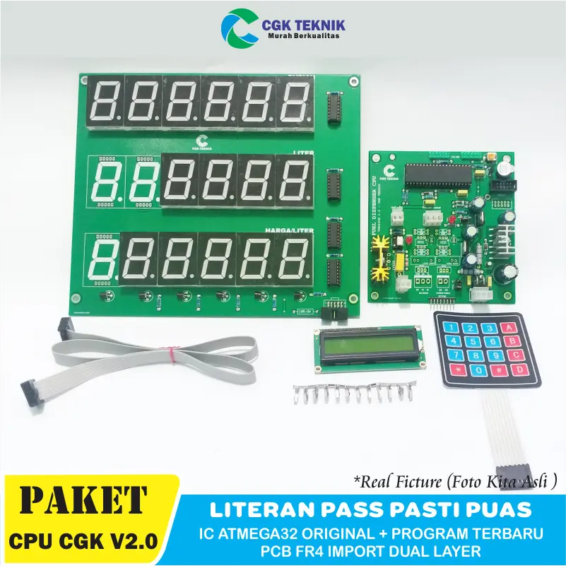 CGK TEKNIK - PAKET CPU PERTAMINI POM MINI CGK 2.0 AC MINIMALIS + KEYPAD MEMBRANE + LCD1602 + 7SEGMEN HIJAU