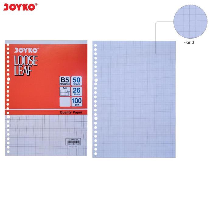 Gambar Joyko Kertas Binder Loose Leaf Grid Kotak 5x5mm B5 100Gsm 50 Sheet ORI dari CENTRO TRADING Kota Bandung Tokopedia