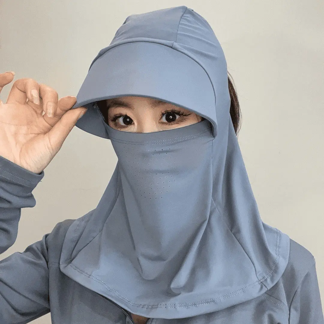 Mặt Nạ Chống Nắng Cho Nữ, Mũ Chống Nắng Toàn Mặt, Mũ Thể Thao Lụa Lạnh Chống Nắng Mùa Hè, Đạp Xe Ngoài Trời, Mặt Nạ Chống Nắng Cổ Và Mặt, Mũ Bảo Vệ Đầu, Hàng Mới Về Năm 2025