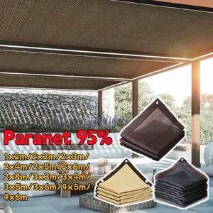 Allieuka 95% Paranet Anti-UV Jaring /Anti Panas Enkripsi 12-pin Jaring Paranet Pelindung Tanaman Dari Matahari (Hitam, Kuning, Coklat) para net