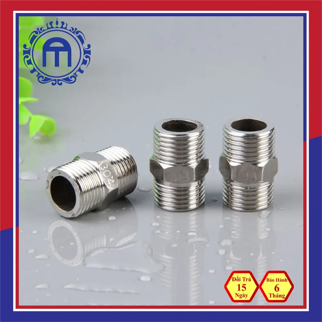 Kép nối inox F21 - Nối 2 đầu ren ngoài inox Ø 21