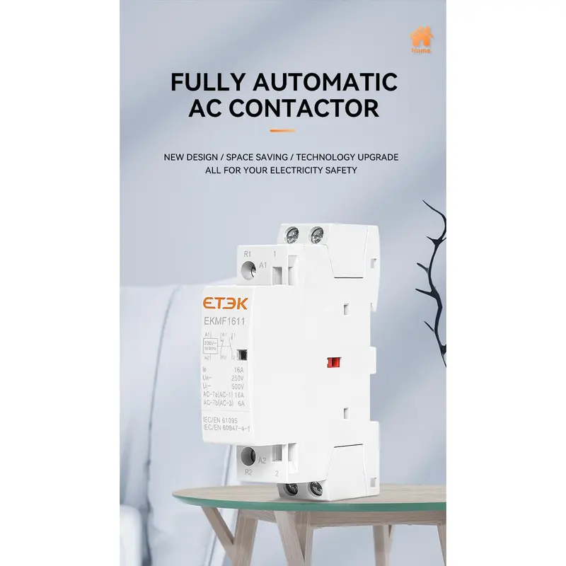 ETEK 2Pole Modular Contactor 220V AC Single Phase 2NO 2NC 1NO1NC - Shop ...