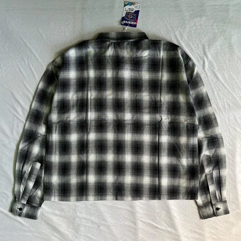 WORKSHIRT OVERSIZE SEMI CROP NEW FLANNEL BOXY FIT LENGAN PANJANG VETERANO DOUBLE POCKET by sisasatu.id 7