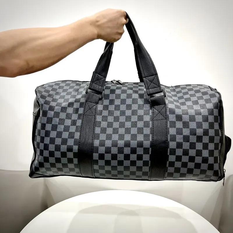 Túi du lịch cỡ lớn kẻ đen size 50 4