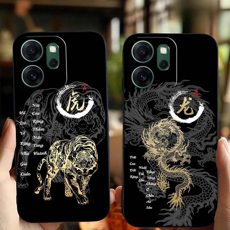 Ốp lưng Dành Cho Oppo Reno 14 F 5G cạnh viền vuông bảo vệ camera in hình 12 Linh Vật