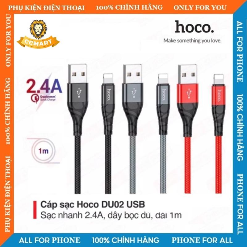 Dây Sạc IP Hoco chính hãng DU02 dây dù chống đứt chống rối cáp Sạc Nhanh 3A Dài 1M 2M - Bảo hành dài hạn chính hãng Phụ Kiện Usb