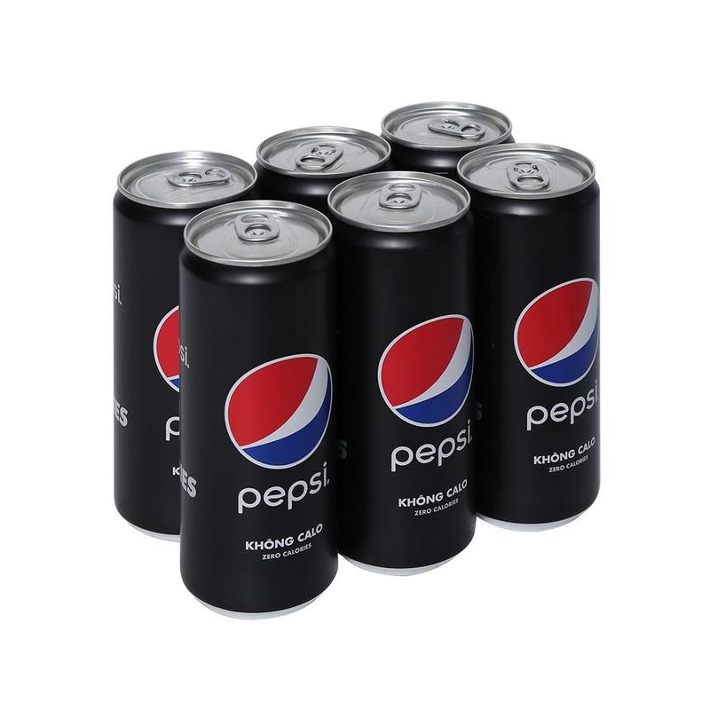 AEONESHOP Lốc 6 Lon Pepsi Zero Calo Sleek 320ml (Giao quà tặng màu ngẫu nhiên) 1