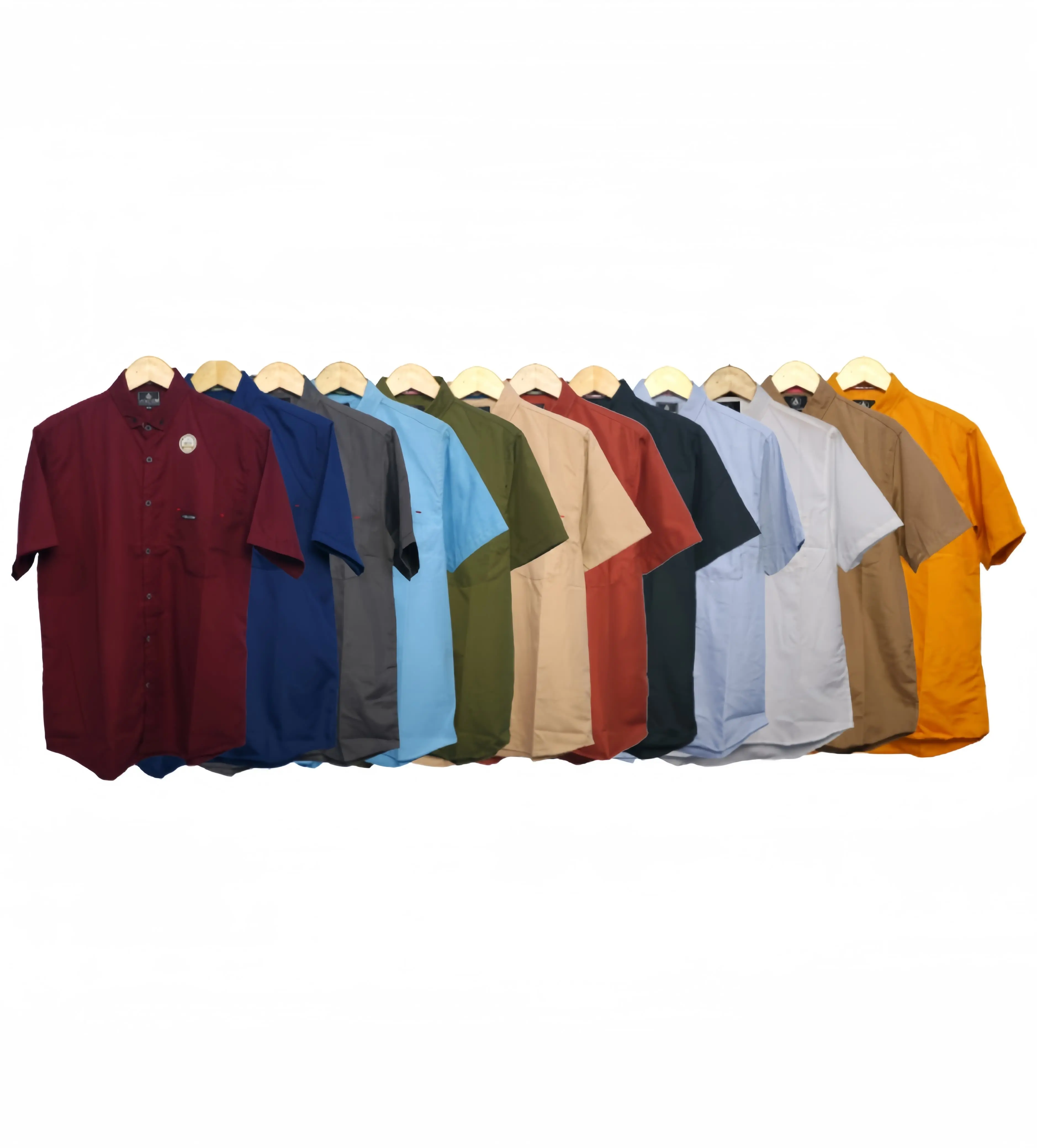 Kemeja Pria Dewasa Polos Lengan Pendek Formal Casual Slimfit Baju Kemeja Cowok Keren Katun