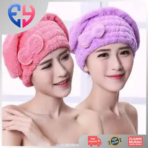 Handuk Rambut Keramas Cepat Kering Towel Dry Hair Dewasa Kepala Topi Mandi SRG07 COD Bulu