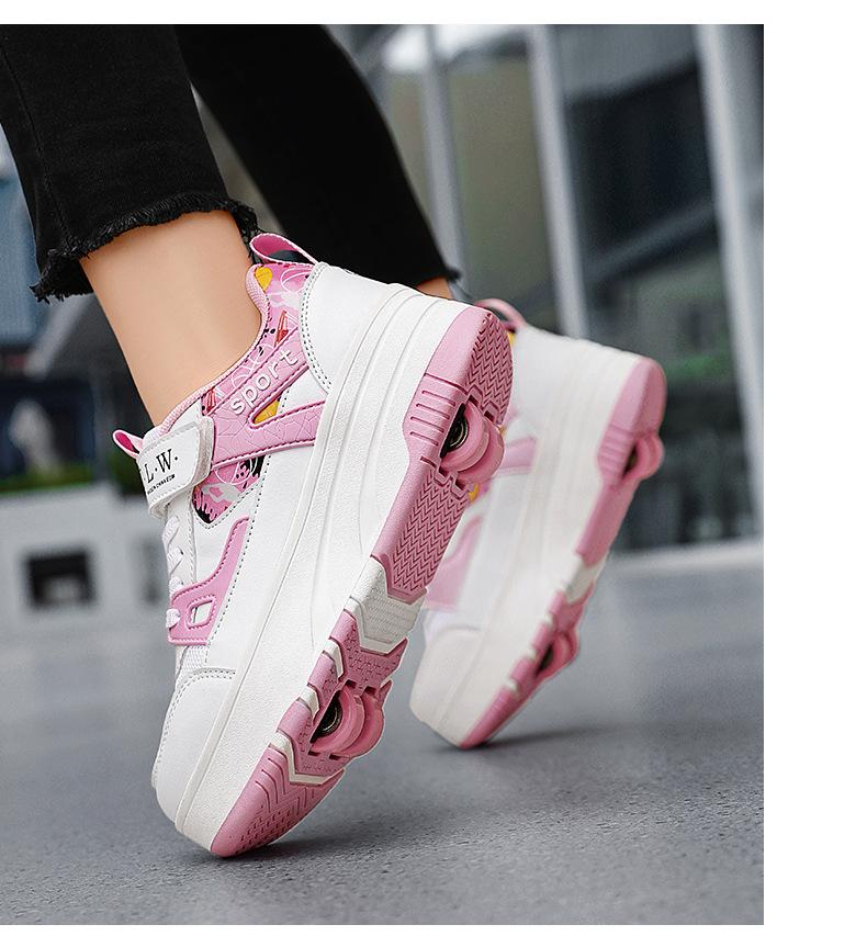 Product Introduction of In Stock Children's Heelys Shoes Roller Skates New Style Heelys Shoes Boys Invisible Student Roller Shoes Adults Walkable Slidable Casual Shoes Breathable Mesh Girls 29