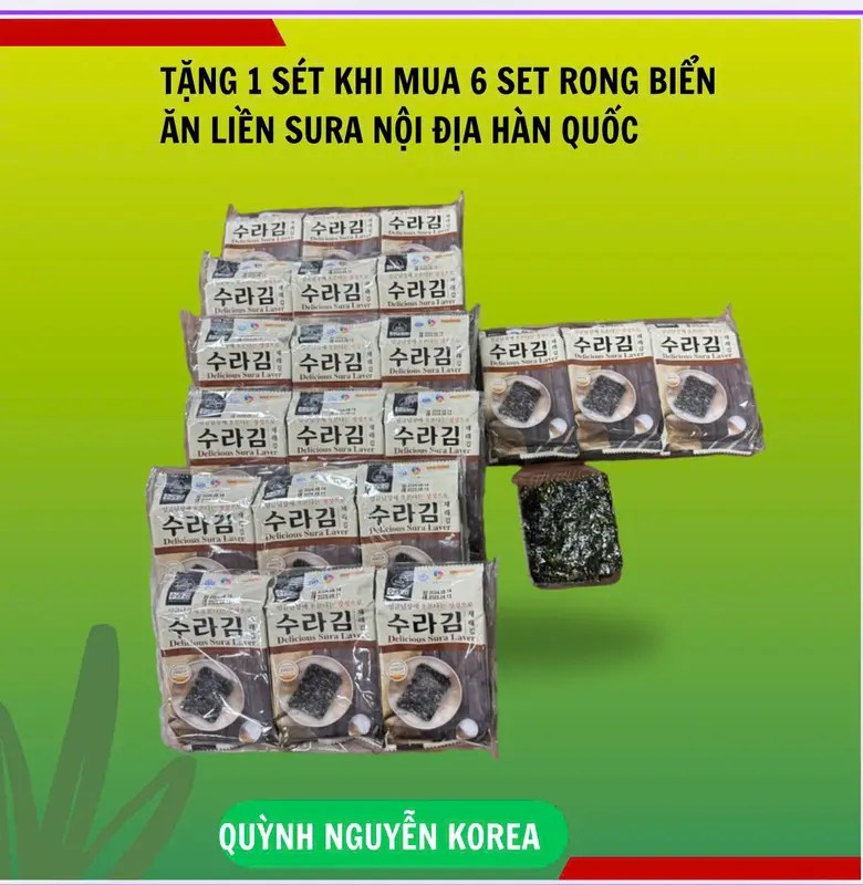 (TẶNG 1 SÉT) KHI MUA COMBO 6 SÉT LÀ 7 SÉT RONG BIỂN SURA NỘI ĐỊA HÀN QUỐC 0