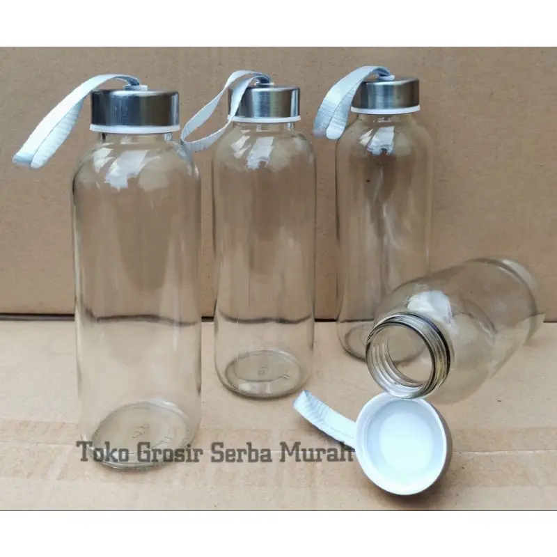 Botol Minum Aesthetic Kaca Bening Doff Wadah Minuman Tempat Air Souvenir Murah Tumbler Korea Botol Anak Laki Laki Mini Travel 4
