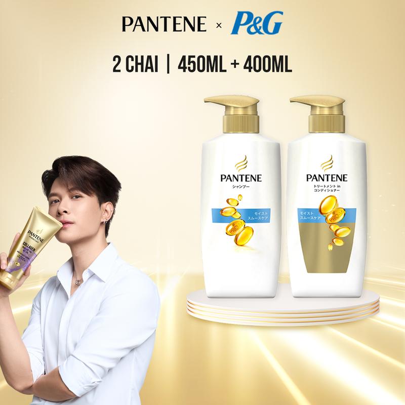 [Độc quyền KOC] Combo Dầu Gội Và Dầu Xả PANTENE Pro-V Dưỡng Mềm Mượt/ Hỗ Trợ Phục Hồi Hư Tổn - Chai 450ML&400ML [Bao Bì Tiếng Nhật]