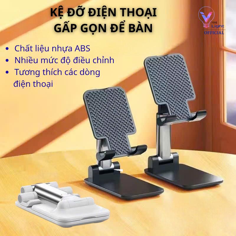 Giá đỡ điện thȯại có thể gập gọn và điều chỉnh đa năng Kệ đỡ smartphone Để Bàn Xem Phim Livestream