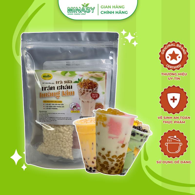 Set nguyên liệu tự pha trà sữa trân châu hoàng kim thơm ngon chuẩn vị Minasy Topping