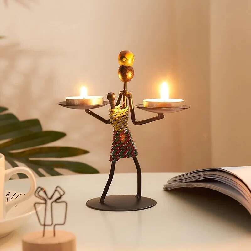 Product Introduction of Vintage Metal  Handmade Iron Candle Creative Crafts Miniature Wrought Holder Home Living 6