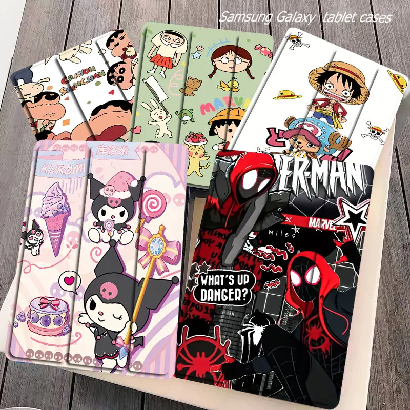 tablet Case Tab S6 lite A7lite กรณี S7+/S8+ Tab S7fe With pen holder Galaxy S9+/S9FE+A9/A9+/ S9/S9fe TAB S7/S8/A8 Fall prevention fold