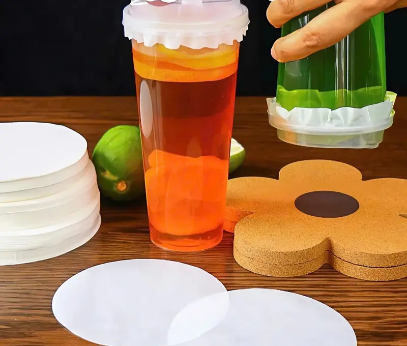 Set 500 tờ Giấy chống tràn trà sữa, caffe, trà tắc, đồ uống mang đi chống rò rỉ, chống thấm cho cả nước nóng và lạnh, chất liệu an toàn vệ sinh. MUA 3 SET TRỞ LÊN CÓ QUÀ TẶNG LÀ 1 TÚI GẤU MÀNG BỌC THỰC PHẨM 3