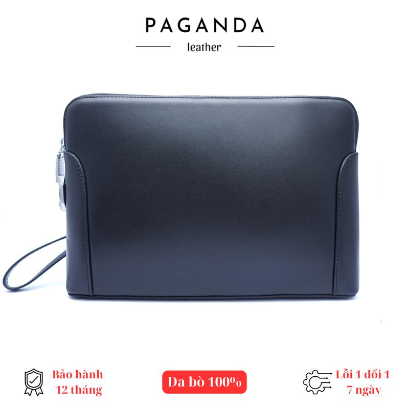 Túi kẹp nách nam da bò , clutch da cao cấp ví nam cầm tay khóa số tự động TB01