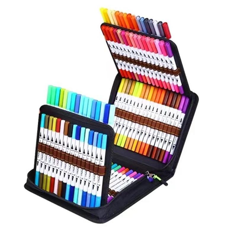 1 Set Dual Tip Marker Pen, Watercolor Marker Pen with 60 Colors, Art Pen For Calligraphy Painting Sketch 2