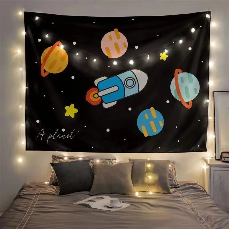 Star astronaut ins style photo live broadcast background cloth dormitory bedroom bedside wall hanging cloth